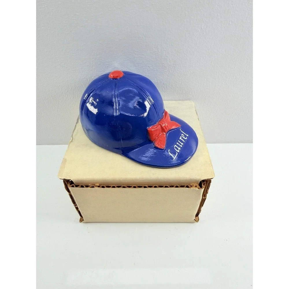 RARE Laurel MD Jockey Cap Bottle Opener Blue Red White‎ Horse Racing Metal Gift